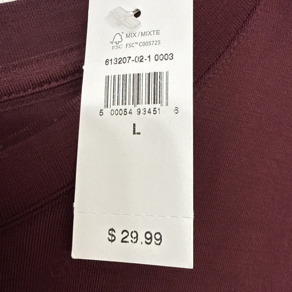 GAP Woman's Plum Colored Long Sleeve Plain Shirt Size Large NWT Super Soft - Picture 2 of 5